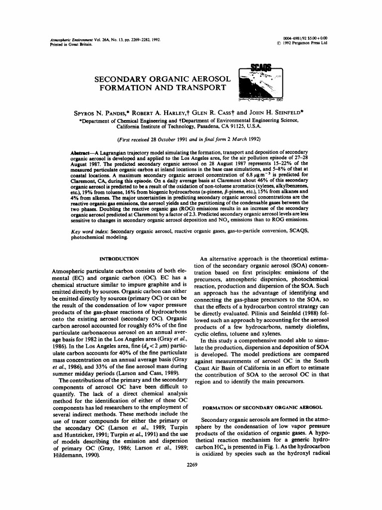 1 Example Of Secondary Pollution: Mechanisms And Sources