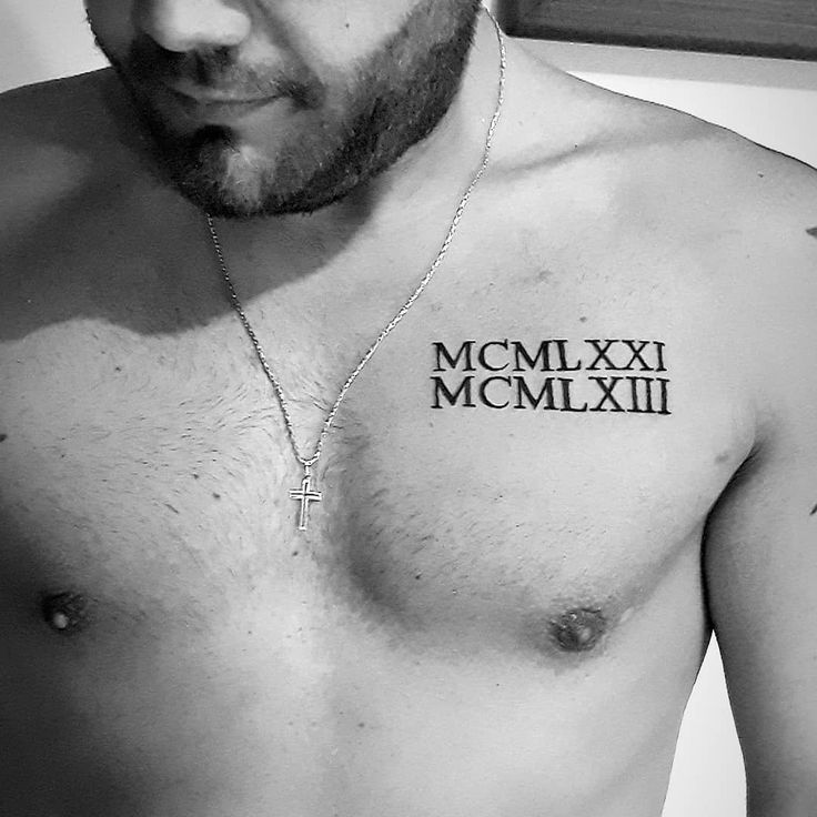 15 Unforgettable Roman Numerals Tattoo Men Chest