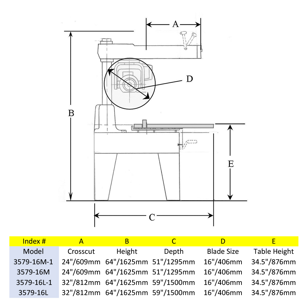 16 Metal Cutting Radial Arm Saw