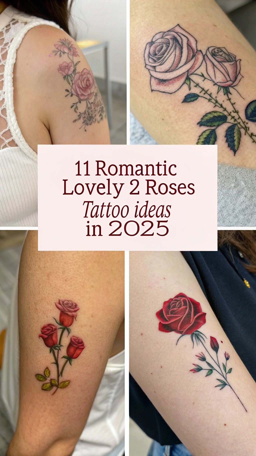 2 Roses Tattoo Design Ideas