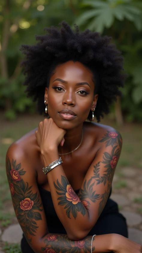 23 Black Women Tattoos Floral Embrace On The Forearm Dark Skin 23 Black Women Tattoos Floral Embrace On The Forearm Dark Skin