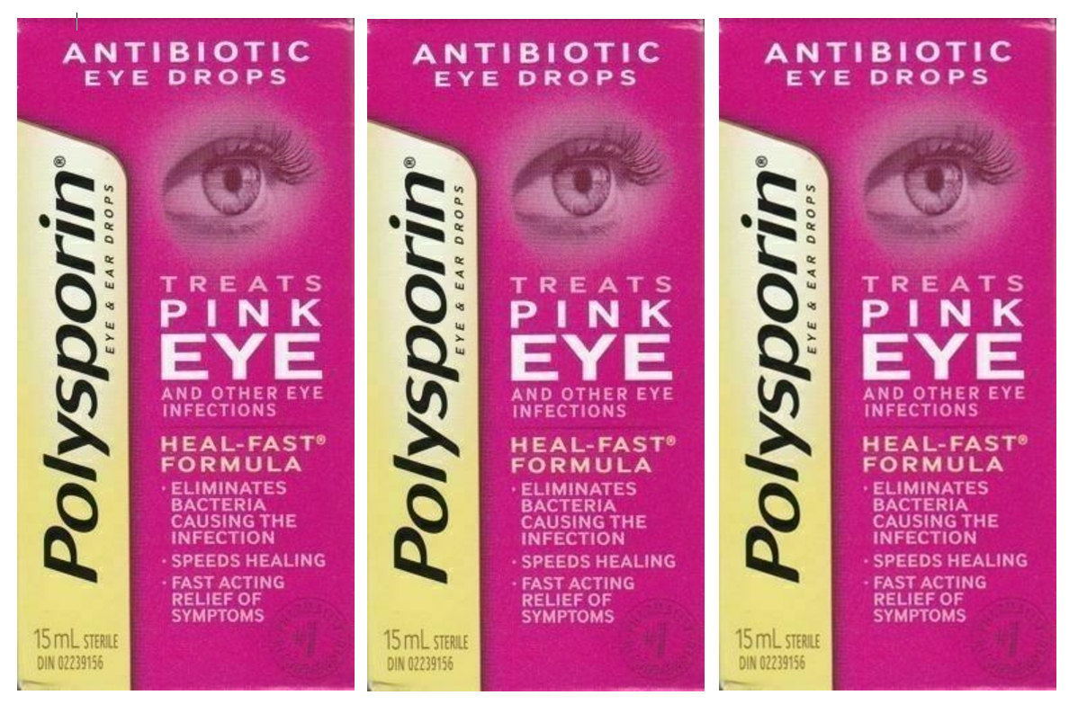 2X New Polysporin Antibiotic Pink Eye Eye Drops Relief Treatment