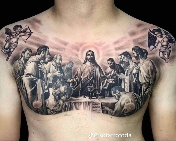 40 Last Supper Tattoo Designs For Men Christian Ink Ideas