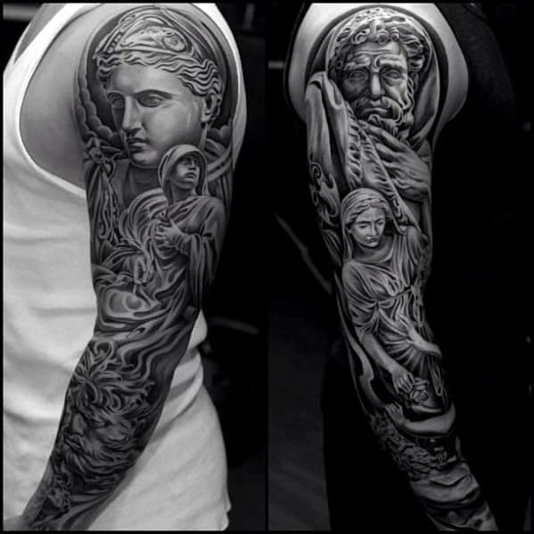 60 Classic Roman Statue Tattoo Designs For Men