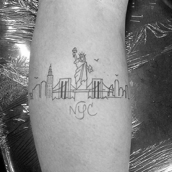 60 Cool New York Skyline Tattoo Designs For Men