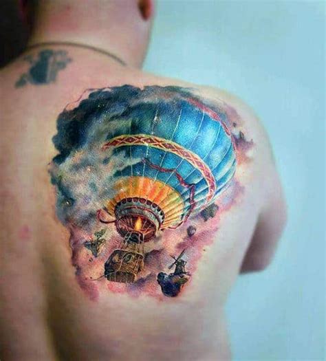 70 Rad Hot Air Balloon Tattoo Designs For Men
