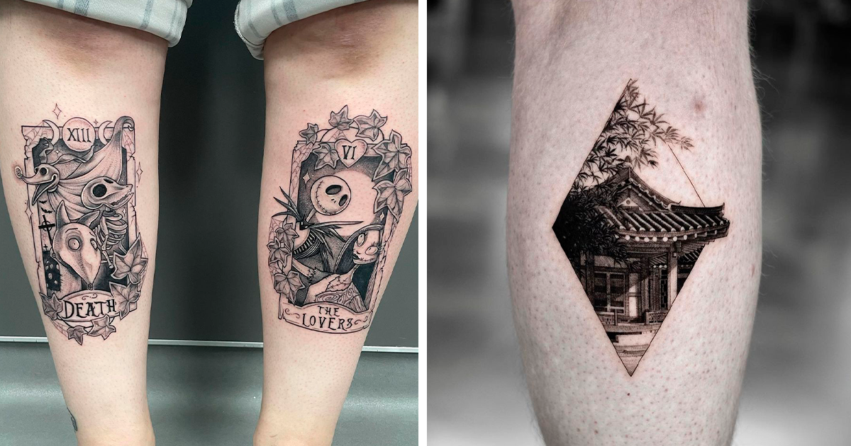 97 Awesome Lower Leg Tattoos We Found On The Internet Bored Panda