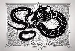 A Snake And A Panther To Fight And Wrap Around The Word Amp Quot Vitality