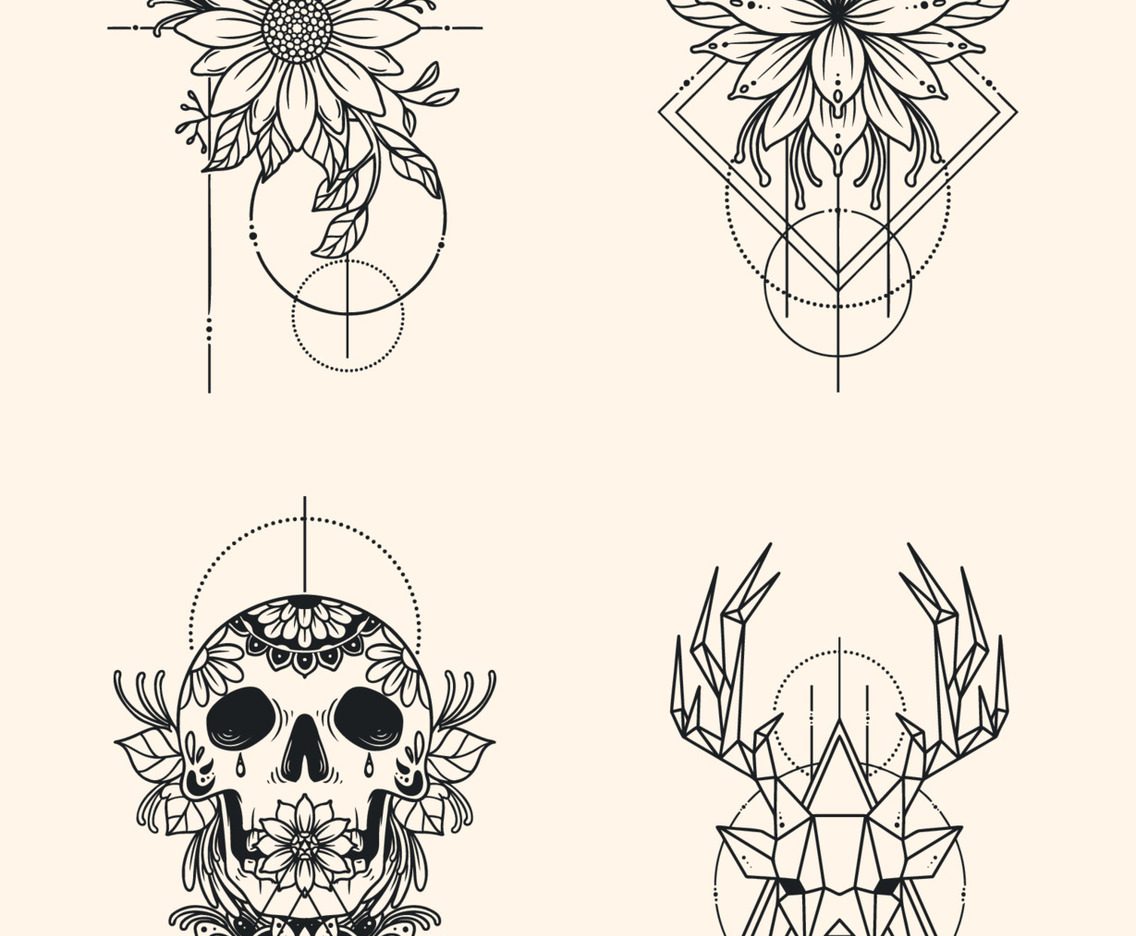 Abstract Geometric Minimalist Tattoo Pack 11008886 Vector Art At Vecteezy