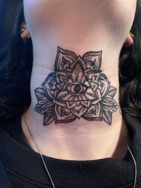All Seeing Eye Neck Tattoo