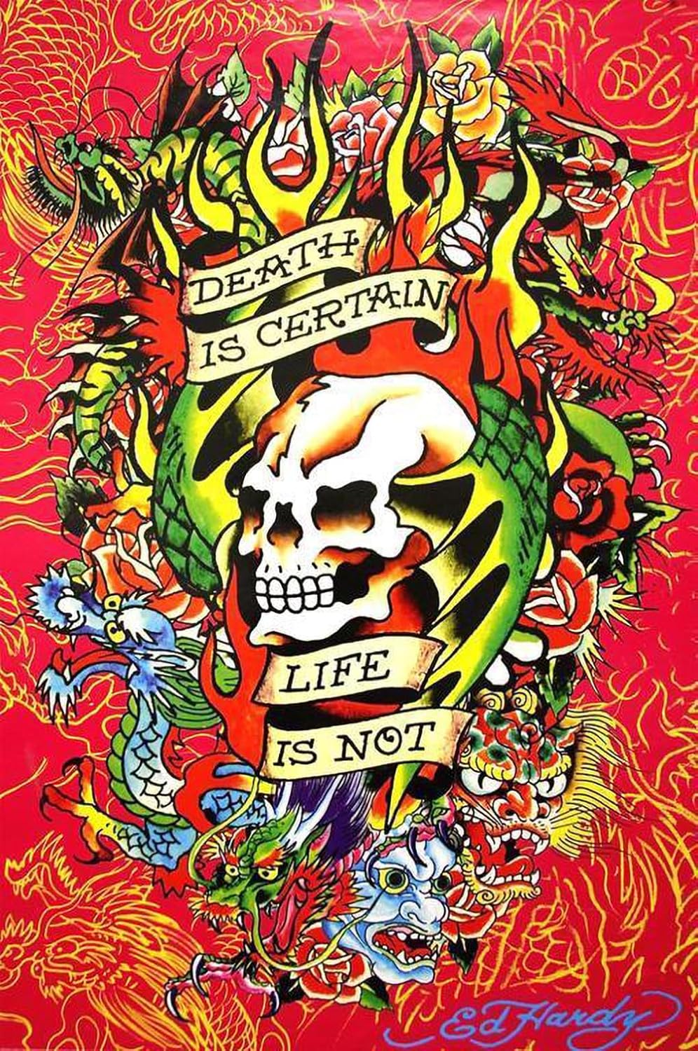 Amazon Com Buy Art For Less Officially Licensed Ed Hardy New York City Tattoo Art Poster 20 X 16 Inch Decorative Print Poster Paper Ready To Frame Posters Prints