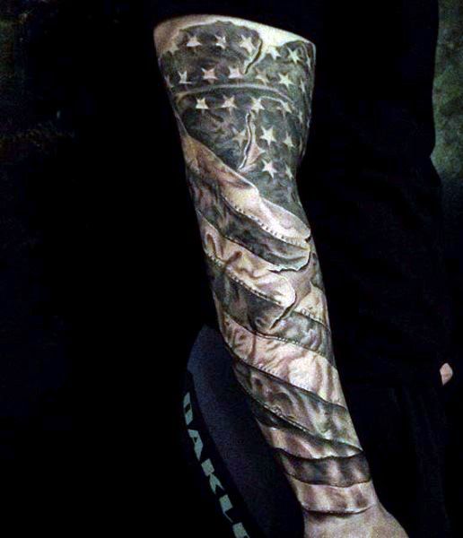 American Flag Sleeve Tattoo Designs