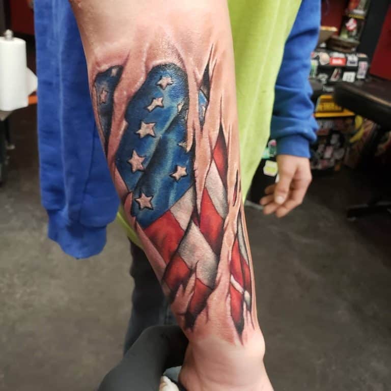American Flag Sleeve Tattoo Ideas