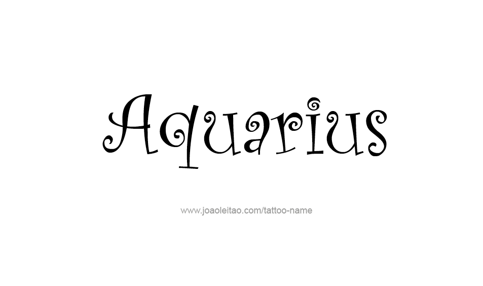 Aquarius Horoscope Name Tattoo Designs Tattoos With Names