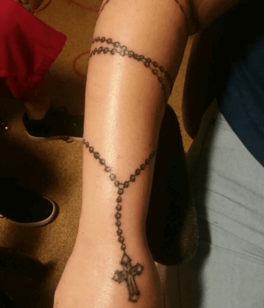 Arm Rosary Tattoo Designs