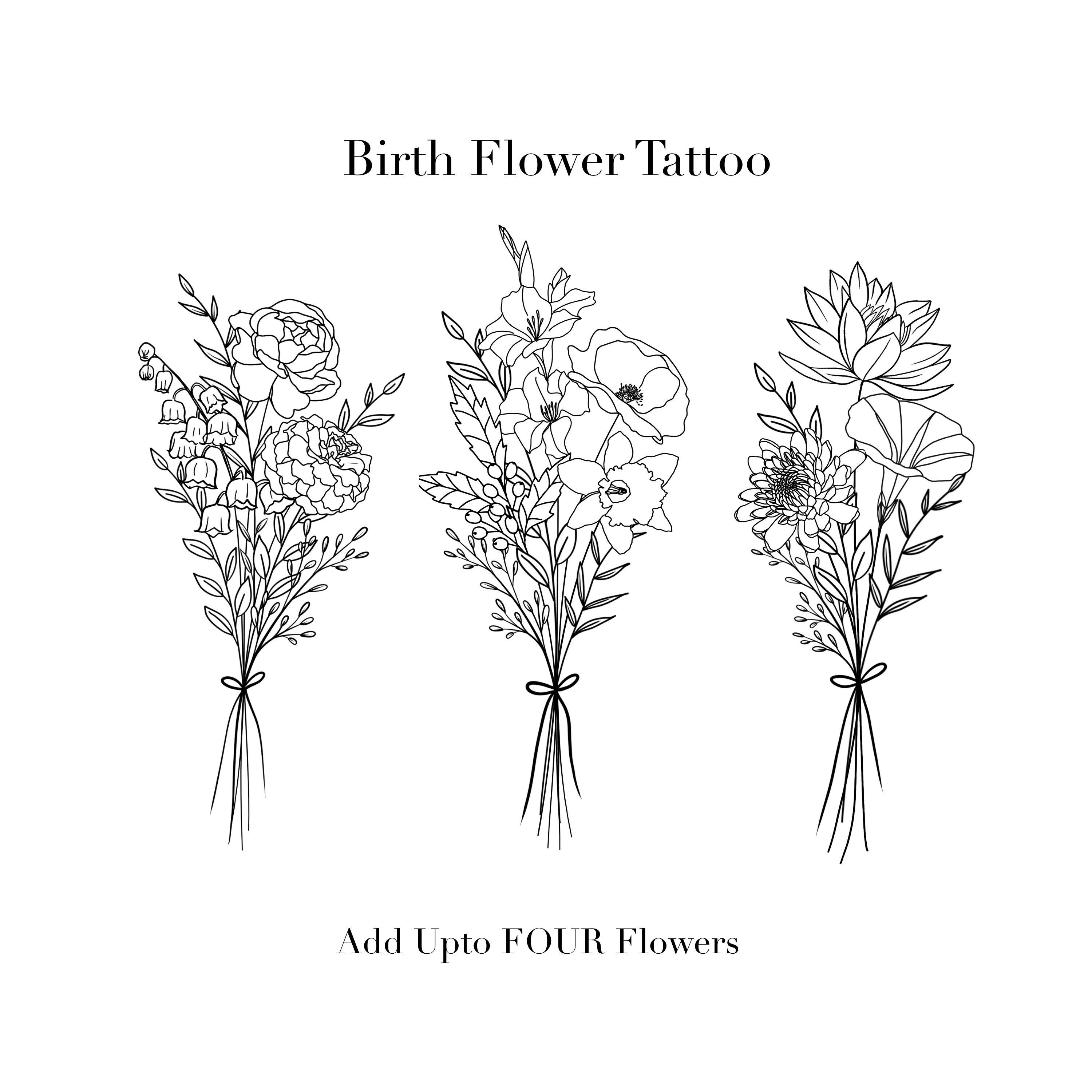 Artstation Violet And Rose Tattoo Birth Flower Tattoo