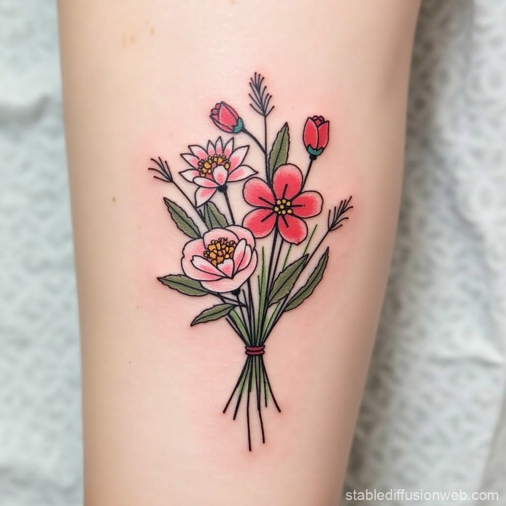 Birth Month Flower Bouquet Tattoo Tattoo Style Trends Birth Month Flower Bouquet Tattoo Tattoo Style Trends