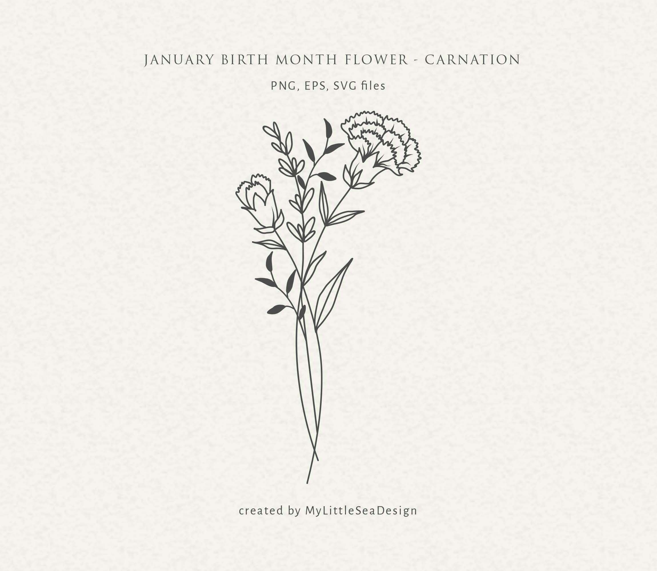 Birth Month Flower Tattoo Birth Month Flower Svg Birthday Tattoo