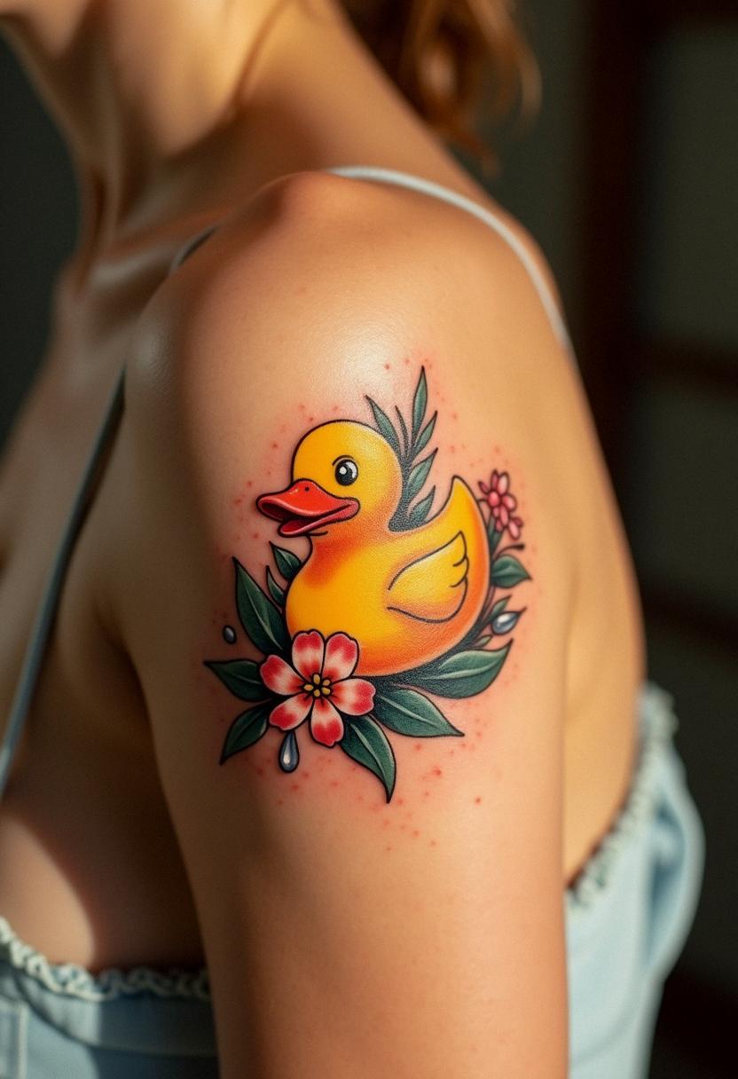 Bold Rubber Duck Tattoo Ideas Cozy Vibes