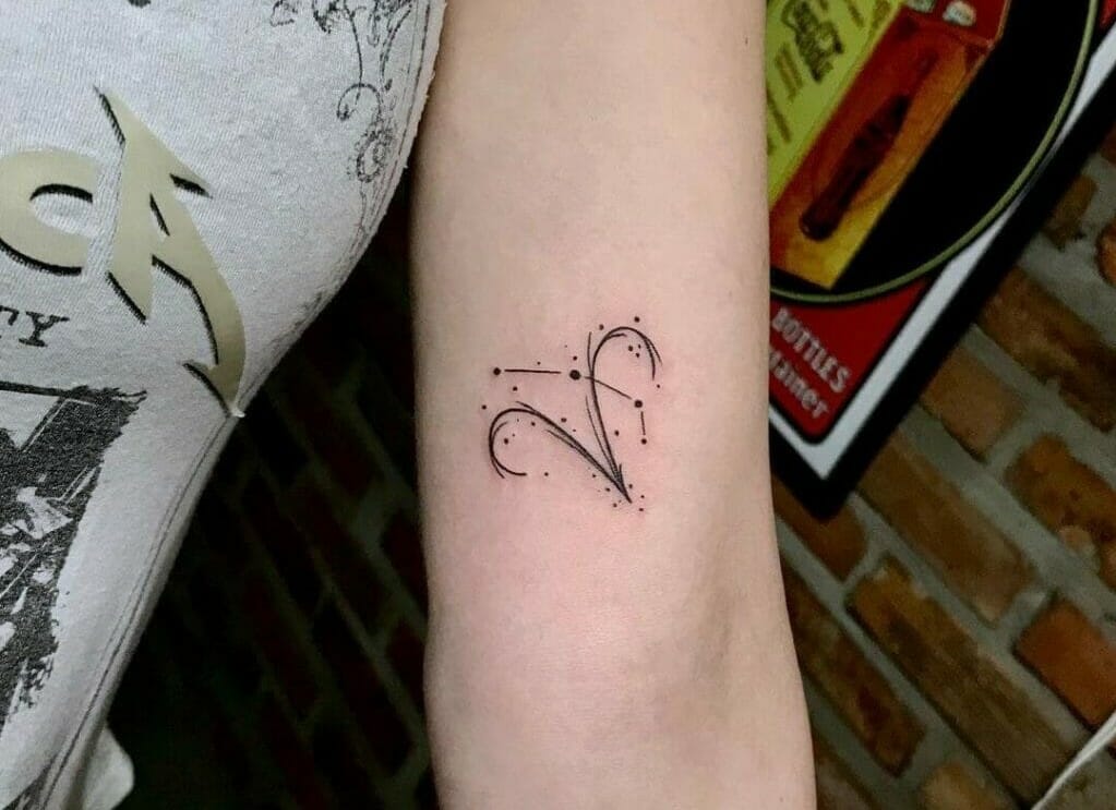 Butterflies And Aries Constellation Tattoo Located On
