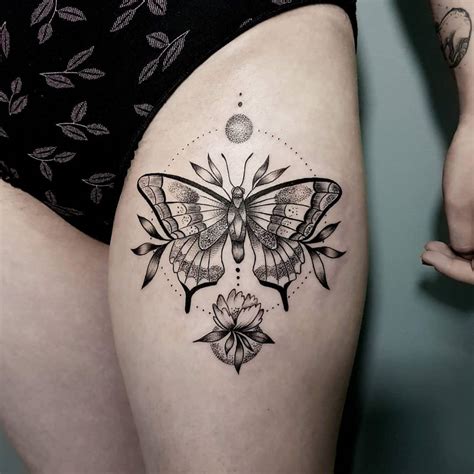 Butterfly And Flower Tattoo On The Thigh Tattoogrid Net Butterfly And Flower Tattoo On The Thigh Tattoogrid Net