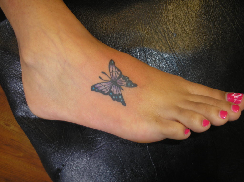 Butterfly Foot Tattoo