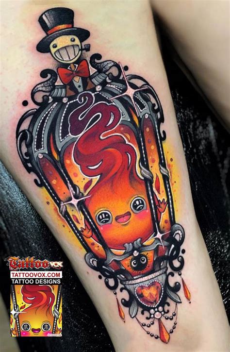 Calcifer Lamp Tattoo Design Tattoovox Professional Tattoo Designs Online