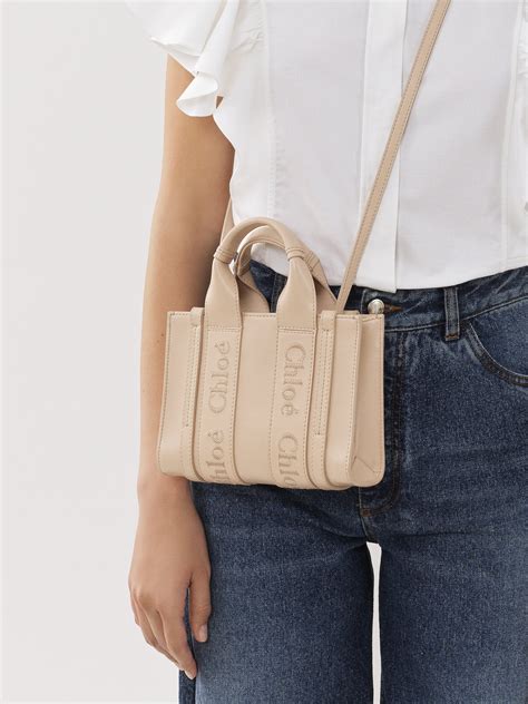 Chlo Mini Woody Tote Bag In Soft Leather Chlo Hk