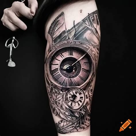 Clock Eye Tattoo Design Created On Craiyon