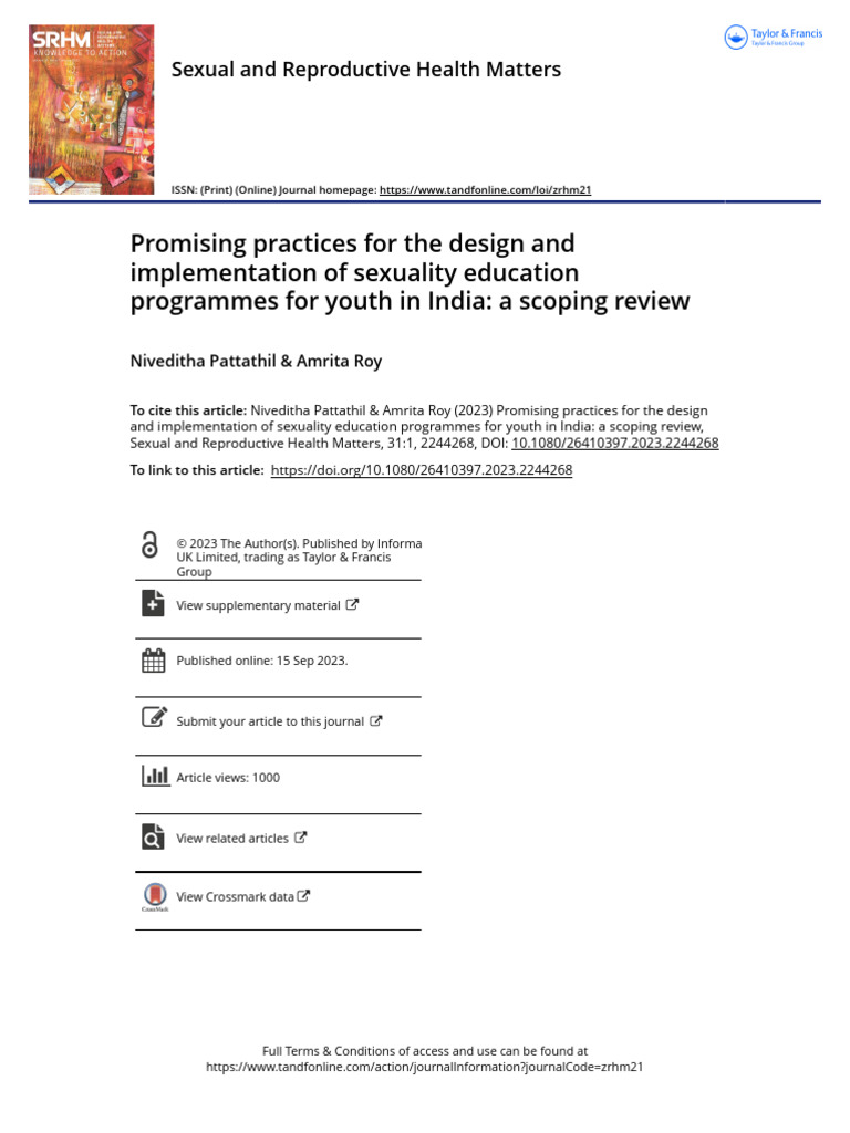 Comprehensive Sex Education Addressing Gender And Power A Systematic Review To Investigate Implementation And Mechanisms Of Impact Sexuality Research And Social Policy