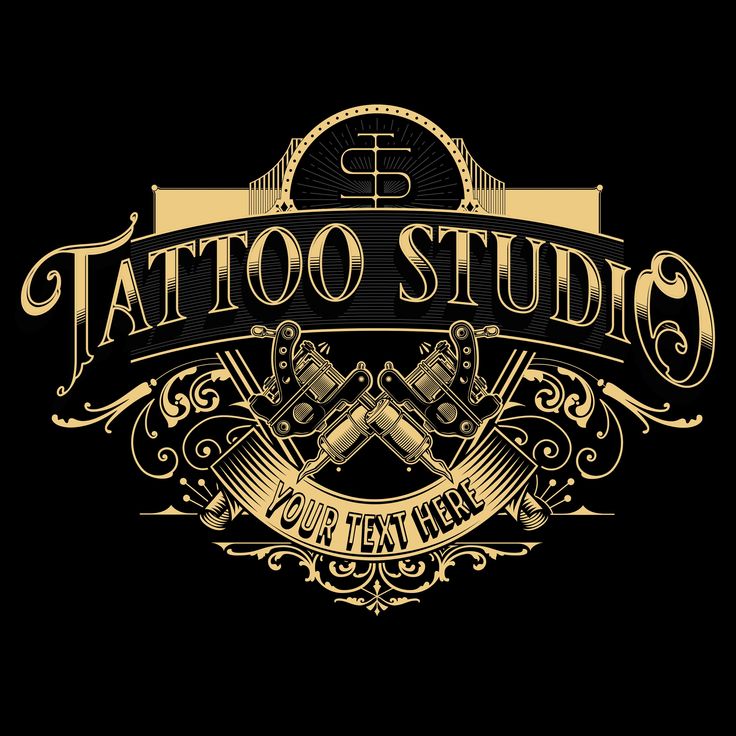 Custom Tattoo Artistry Commissioned Tattoo Designs Logo Creations Tattoo Specialist Retro Tattoo Logo Template