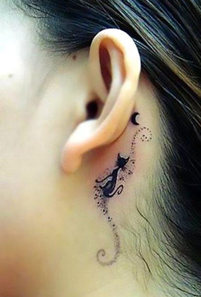 Cute Behind The Ear Tattoo