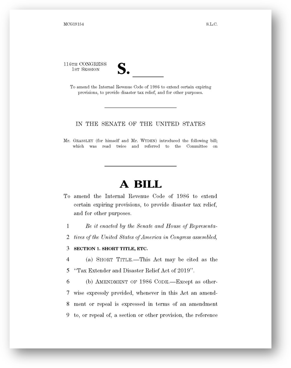 Disaster Relief Act Of 2019