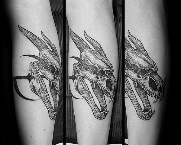 Dragon And Skull Tattoo Designs