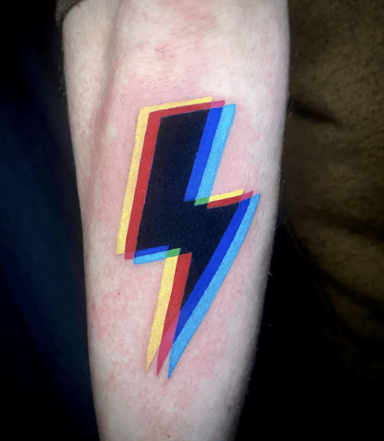 Fearless Lightning Bolt Tattoo Design