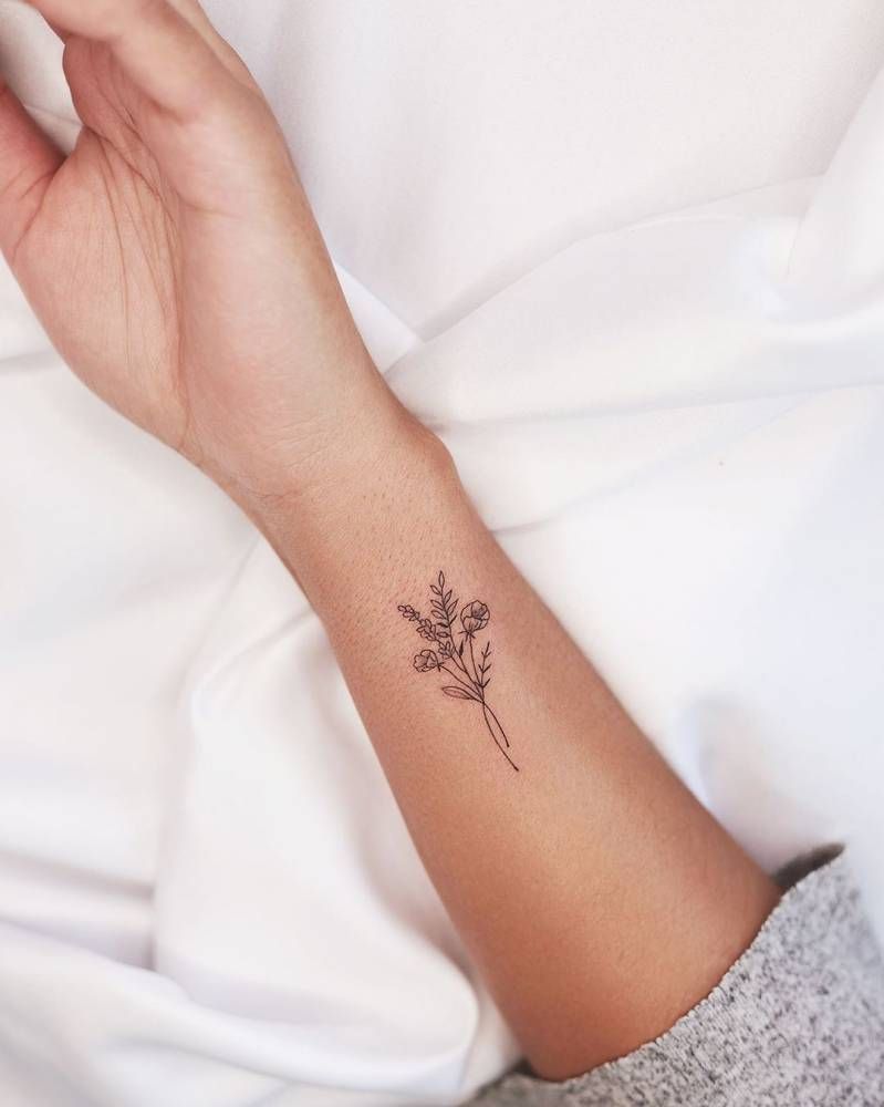 Fine Line Tattoo Flower Watercolor Tattoo Design Fine Line Tattoo Flower Watercolor Tattoo Design
