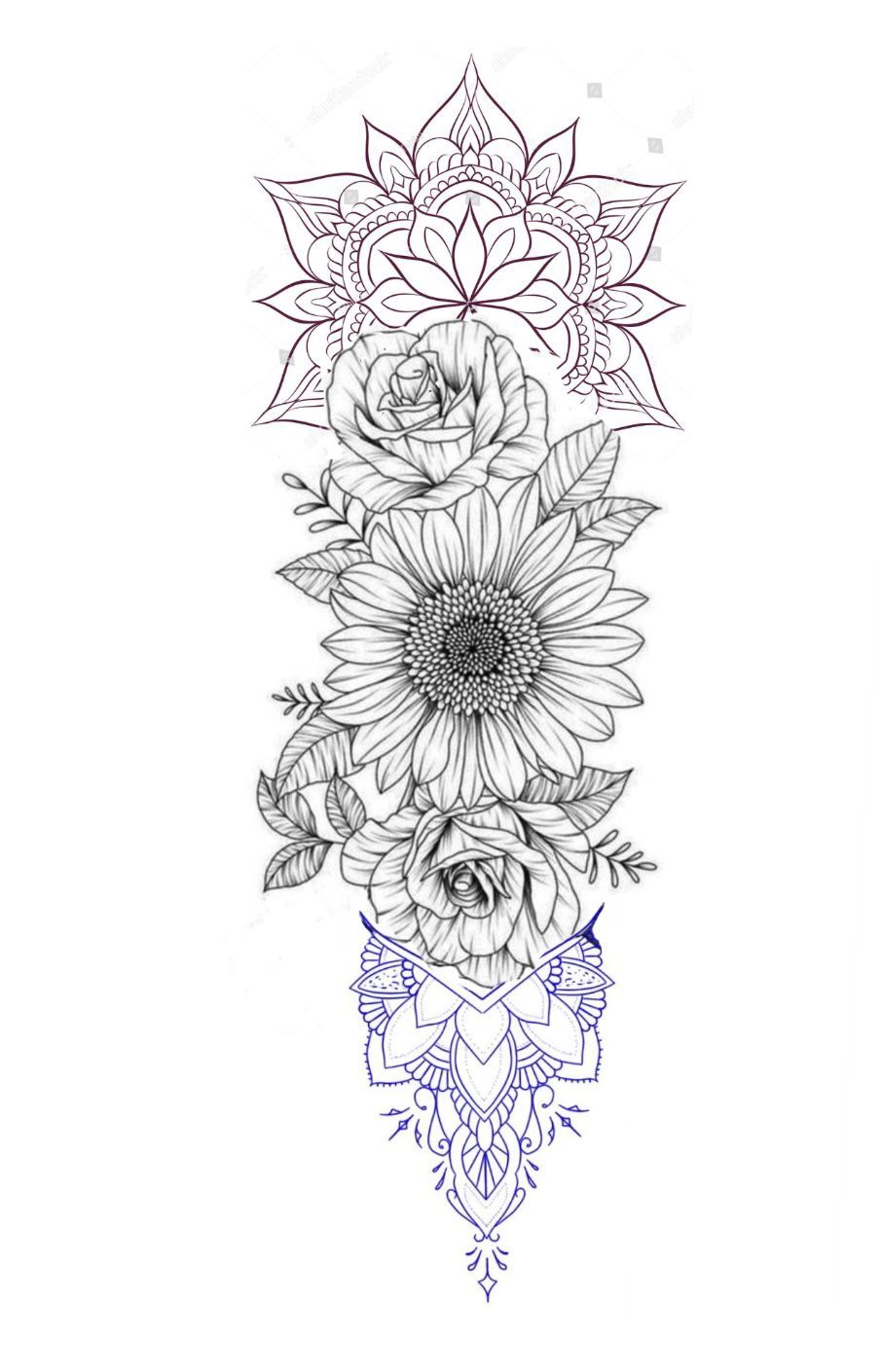 Floral Mandala Tattoo Mandala Flower Tattoos Floral Tattoo Design