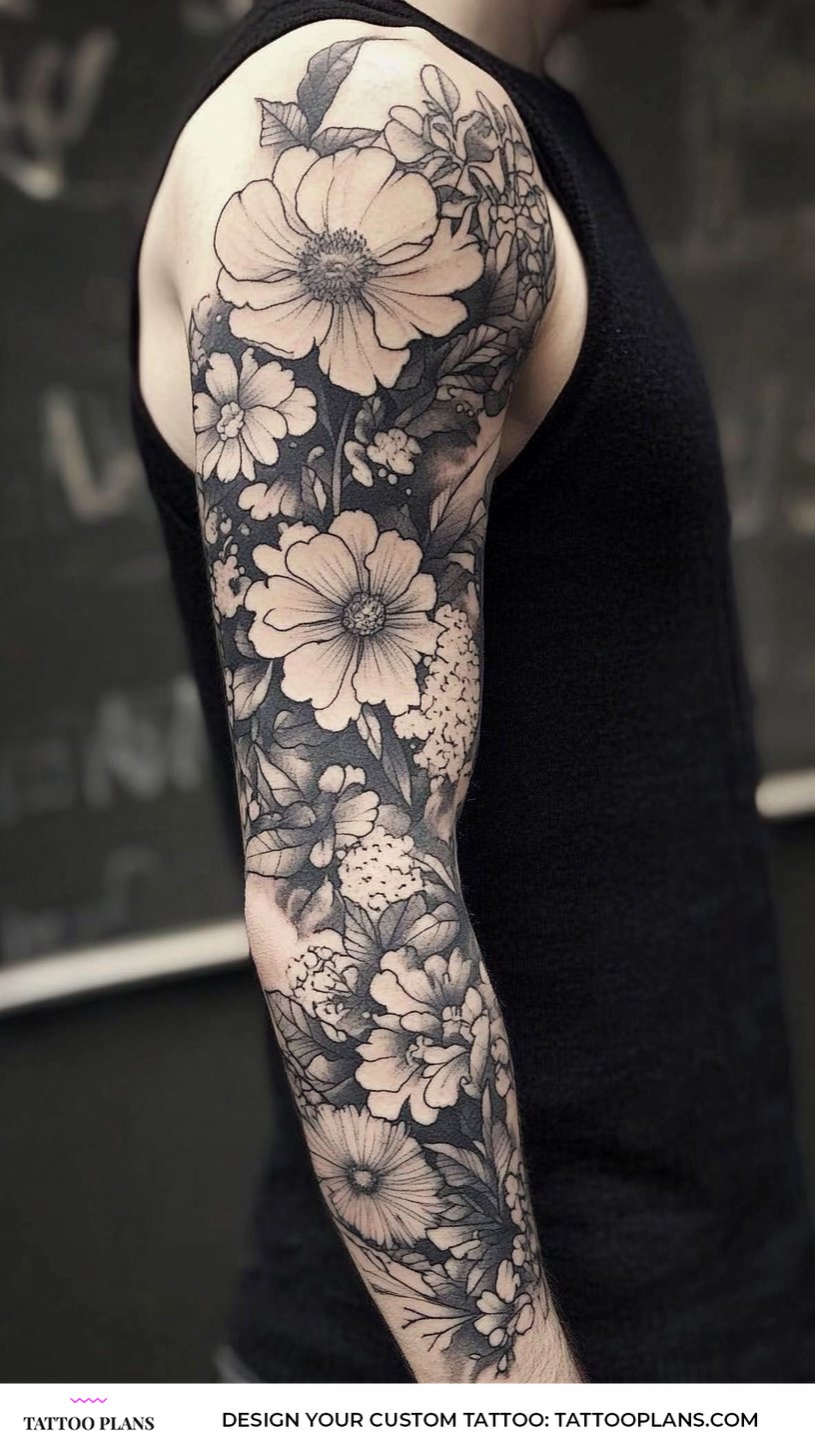 Floral Tattoo Designs For Men