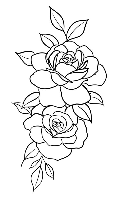 Flower Tattoo Stencil Outline