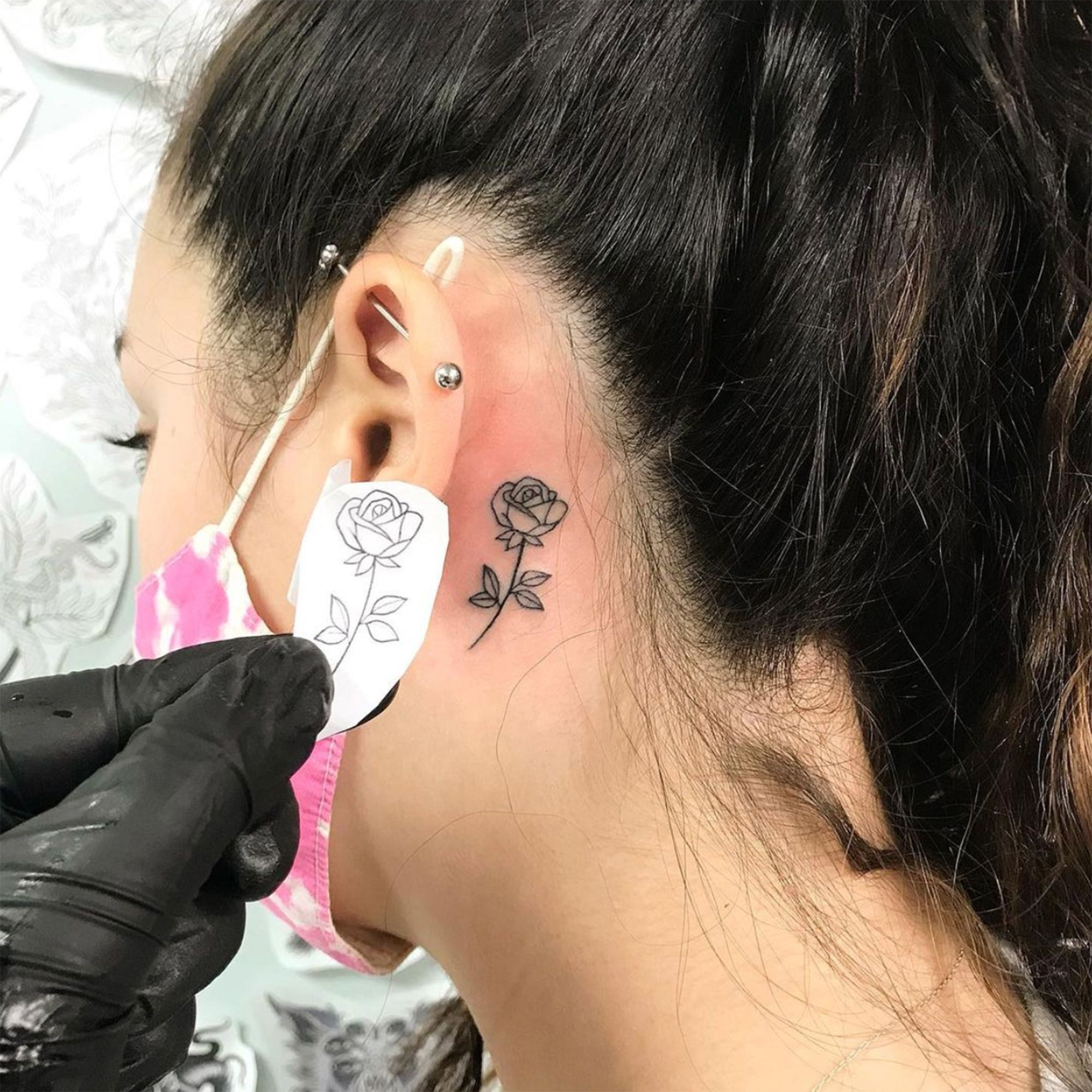 Flower Tattoos Behind The Ear Stunning Behind The Ear Flower Tattoos