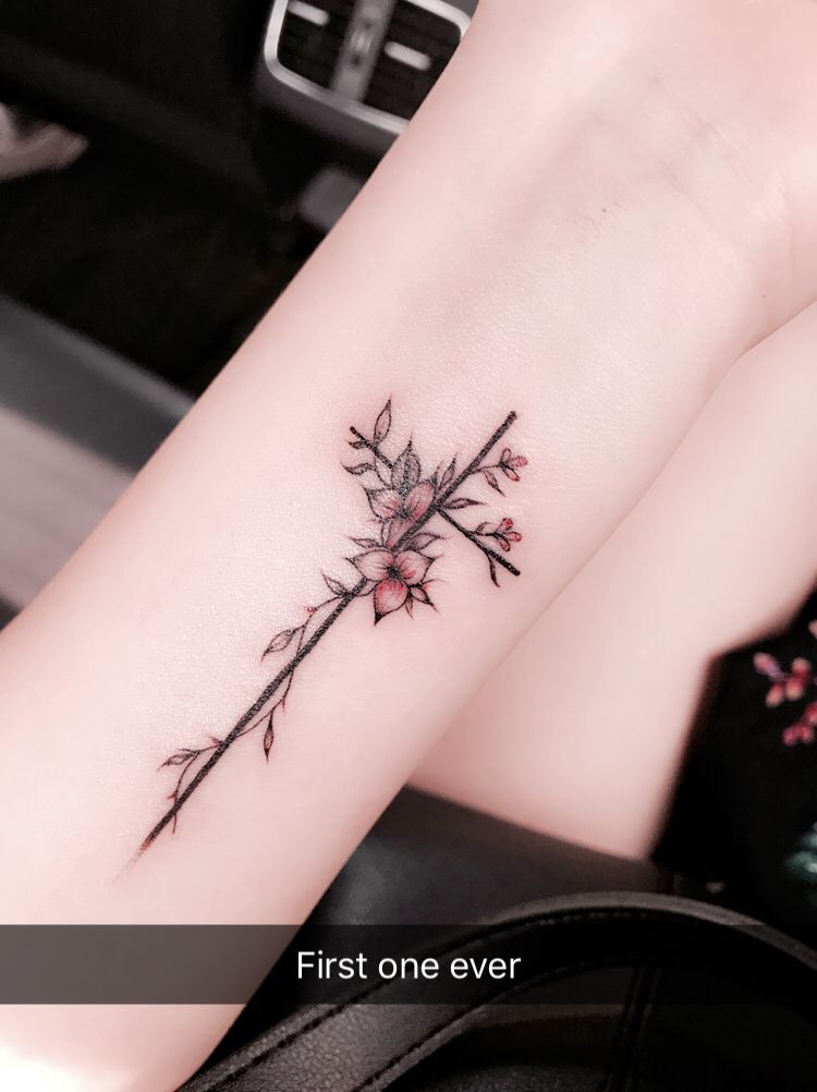 Flowered Cross Tattoo