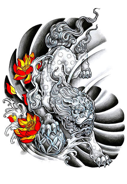 Foo Dog Blue Japanese Tattoo Symbols Japanese Tattoo Art Foo Dog