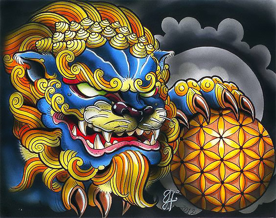 Foo Dog Tattoo Design