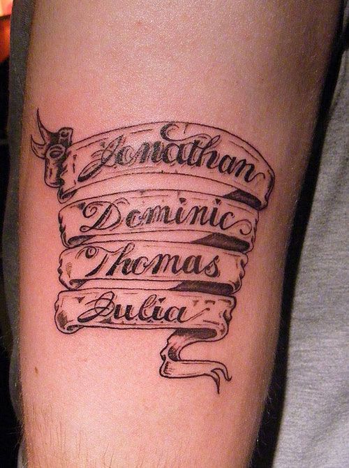 Forearm Multiple Name Tattoos At Beverly Browning Blog