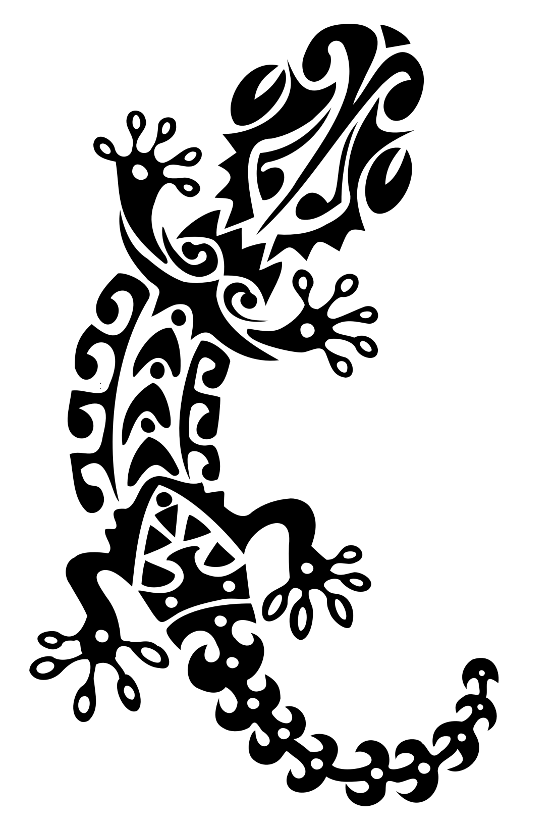 Gecko Protection Water Gecko Sea Original Polynesian Tattoo Design