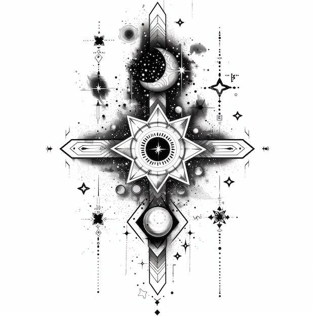 Geometric Tattoo Design Premium Ai Generated Image