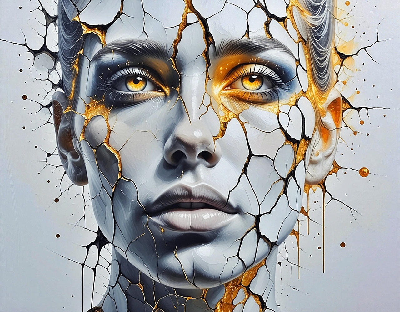 Golden Fractures 1Mm Tattoo Studio