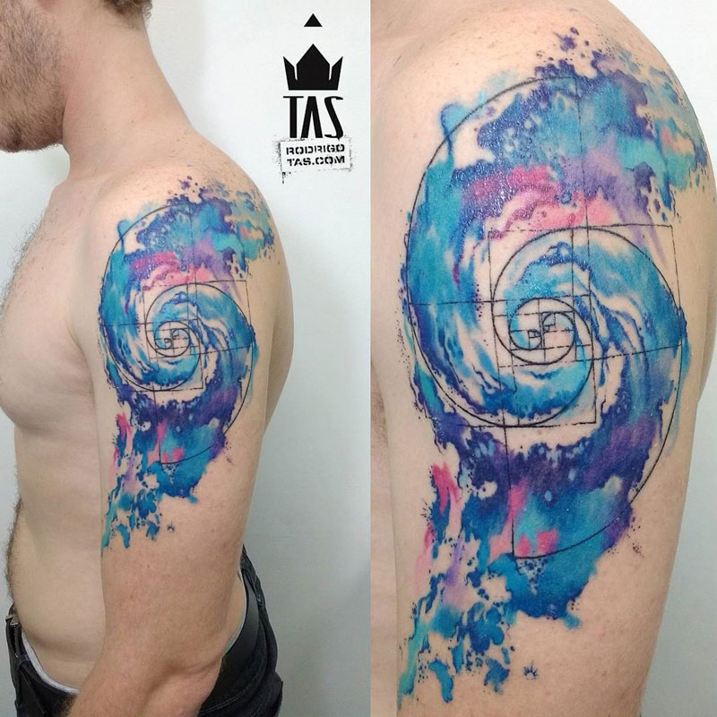 Golden Ratio Tattoo With A Watercolor Touch By Jay