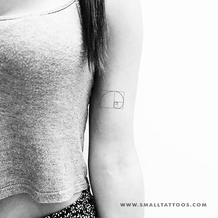 Golden Spiral Temporary Tattoo Set Of 3