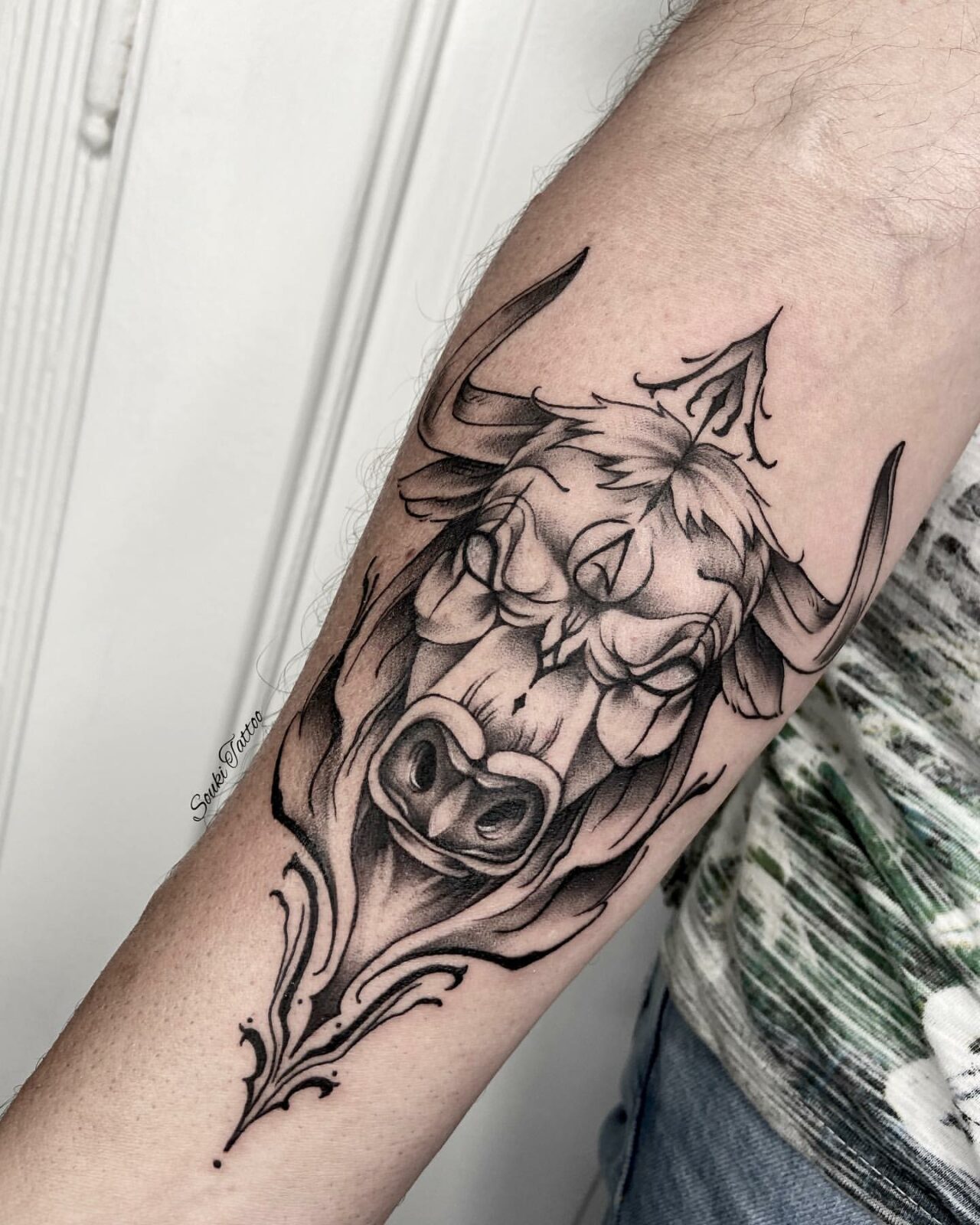 Half Dead Bull Tattoo